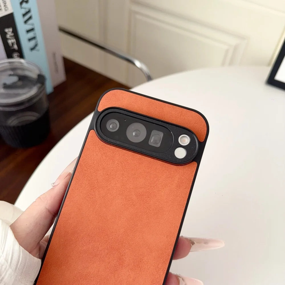 Luxury Solid Color Sheepskin Case for Google Pixel 10 9 Pro XL 8 7 6 9A 8A 7A 6A Ultra Slim Thin Shockproof Skin Feel Back Cover