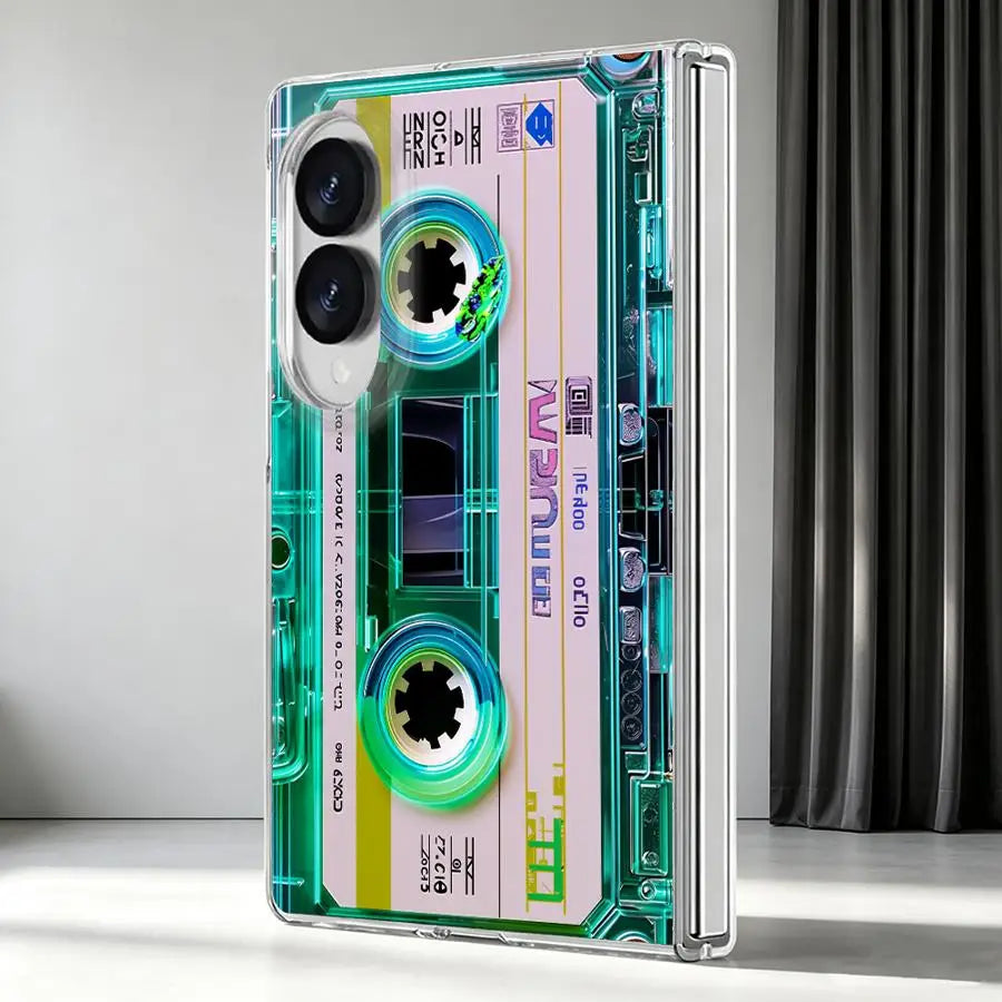 Cyber Transparent Cassette Case for Samsung Galaxy Z Fold 8 ZFold 8 PC Hard Luxury ZFold8 Transparent Phone Cover
