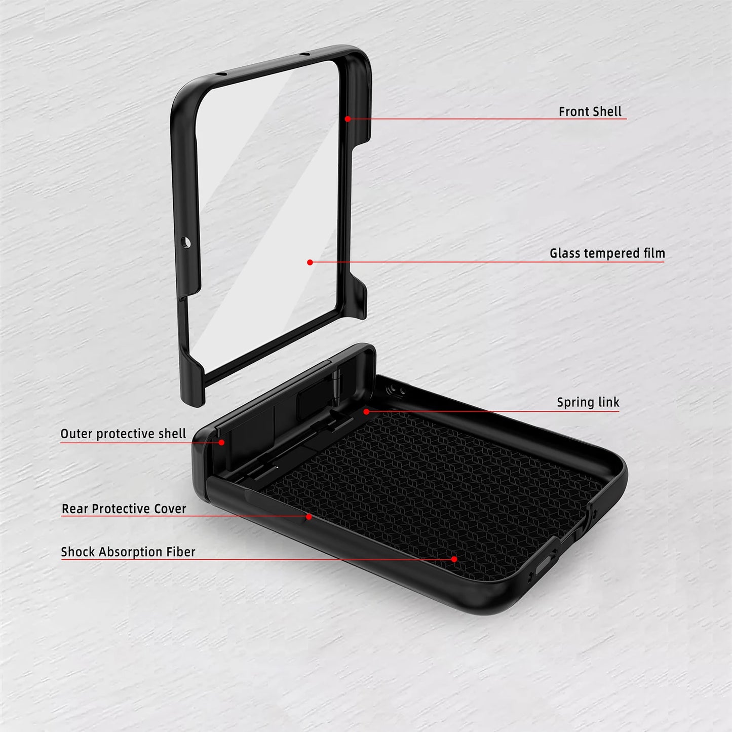 Water Cube Design Hinge Wrapped Hard Case With Hiden Stand And Glass Protector For Motorola Razr 60 50 60Ultra 2025 2024