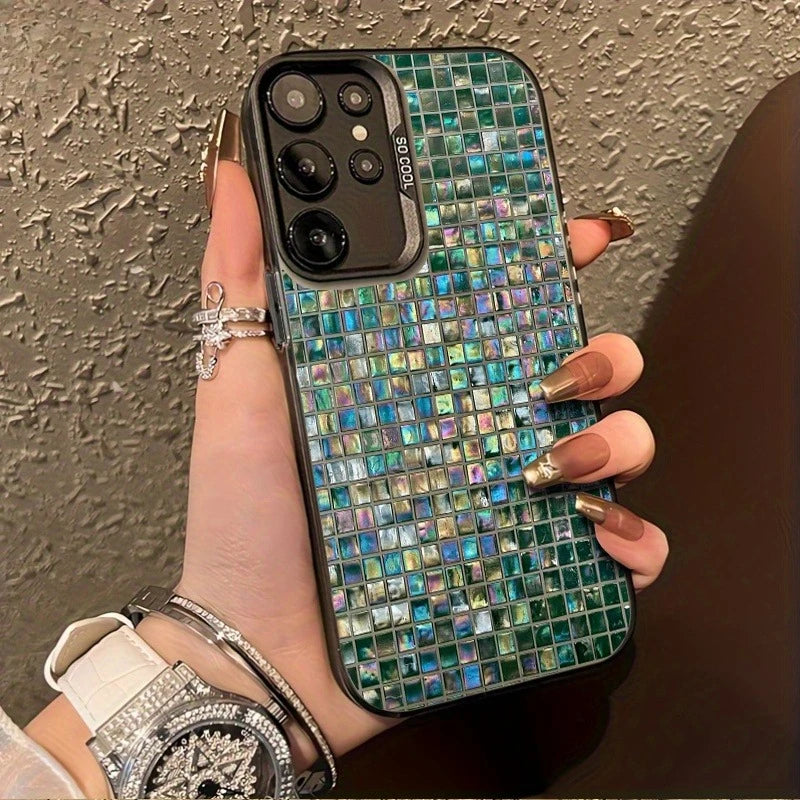 Mosaic tile pattern phone case suitable for Samsung for galaxy S25 S24 S23 S21 S20 FE Ultra Plus 4G 5G anti drop back cover