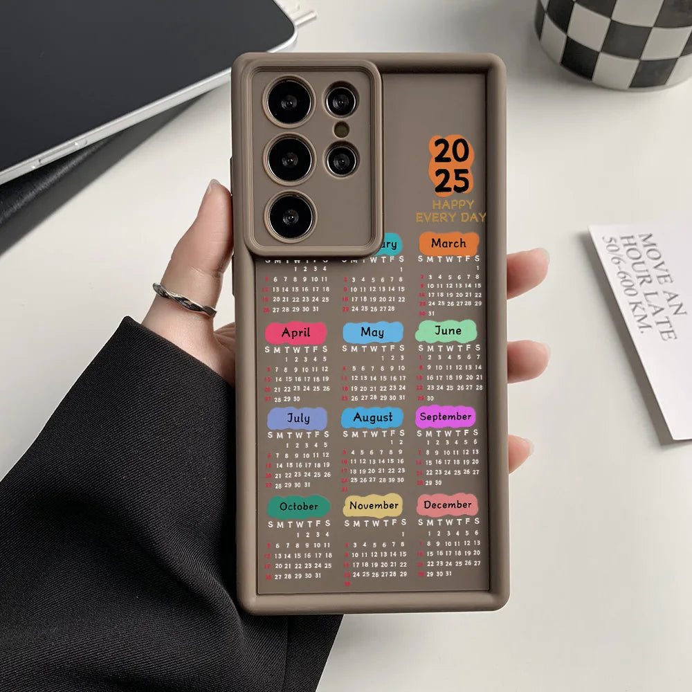 2025 New Year Calendar Phone Case For Poco M6 F5 X5 X6 Pro Case Xiaomi 15 Redmi Note 13 12 11 10 9 8 Pro 14C 13C 10C 12C Cover