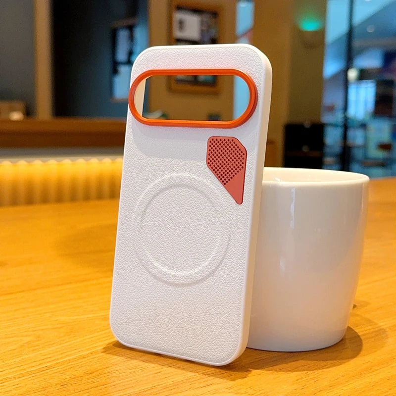 For Google Pixel 10 10 Pro 10 ProXL Large Hole Metal Lens Protective Ring Heat-Dissipating Magnetic Shockproof Phone Case
