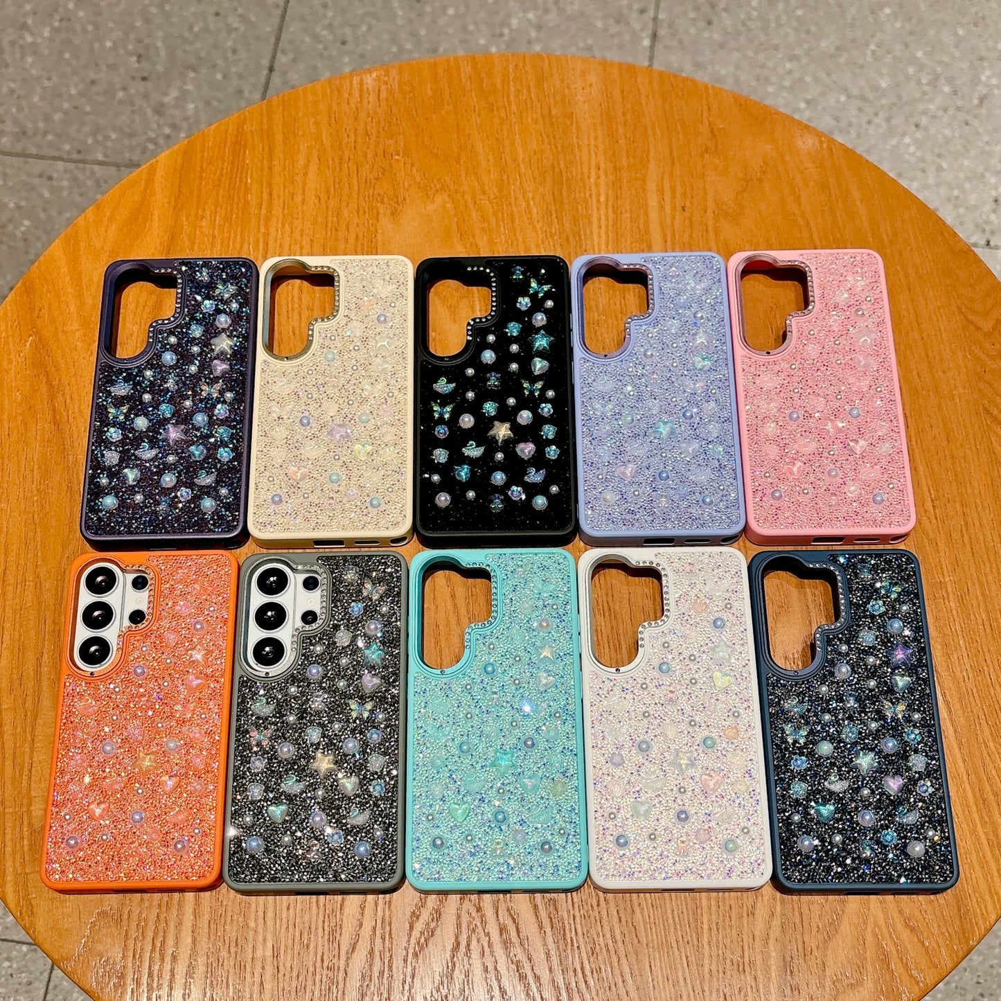 Luxury 3D Pearl Star Glitter Phone Case For Samsung Galaxy S26Ultra S25Ultra Korean Girl Shockproof Protection Back Cover
