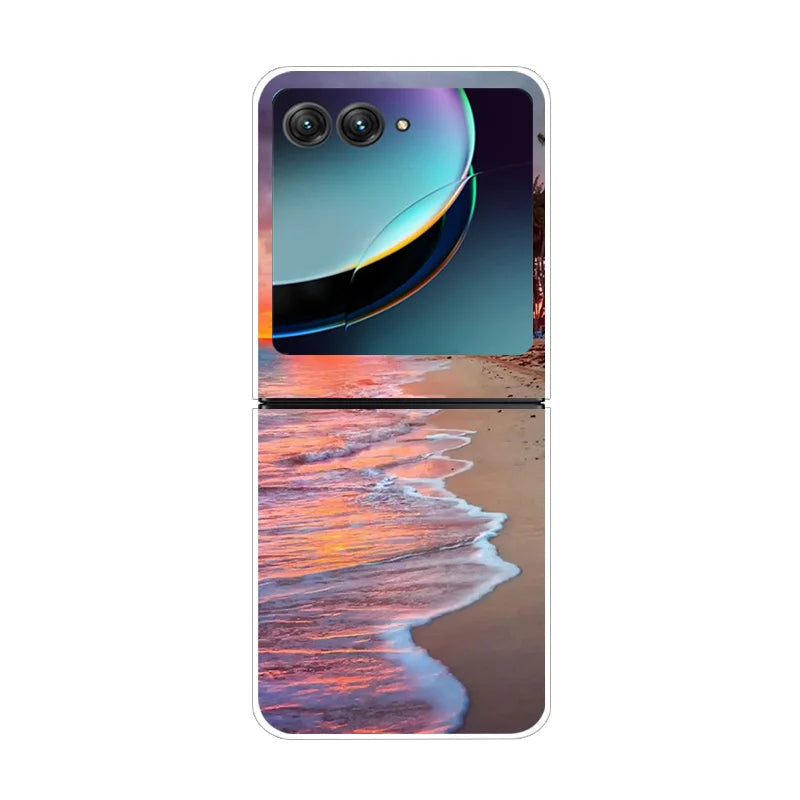 For Moto Razr40 Ultra 5G Case Plastic Wolf Lion Marble PC Hard Back Covers for Motorola Razr 40 Ultra Razr+ Razr4 2023 Capa