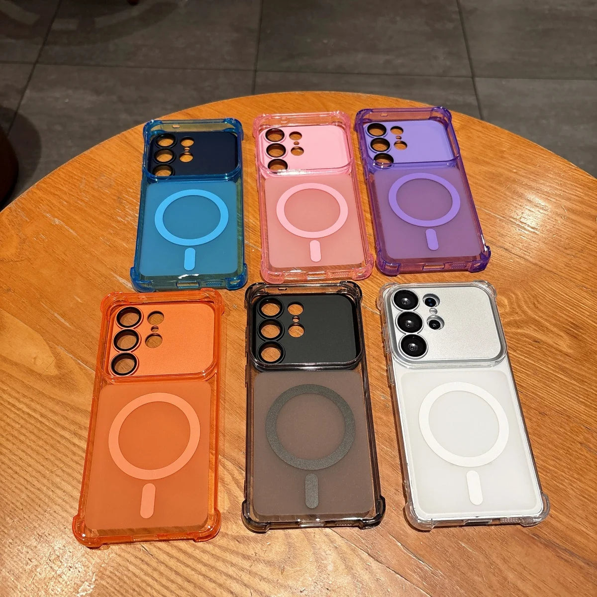 Luxury Detachable Lens Protect Matte Clear Phone Case For Samsung S26 S25 S24 Ultra Plus Four Corner Anti-fall Shockproof Cover
