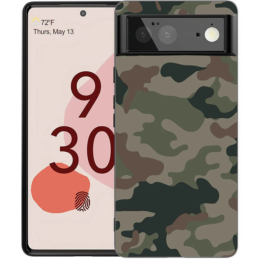 Camouflage Camo Phone Case Cover for Google Pixel 8 7 6 7A 6A Pro 5G Shockproof Silicone Soft 9 Pro XL 8 Pro 5G Shell Coque Bags