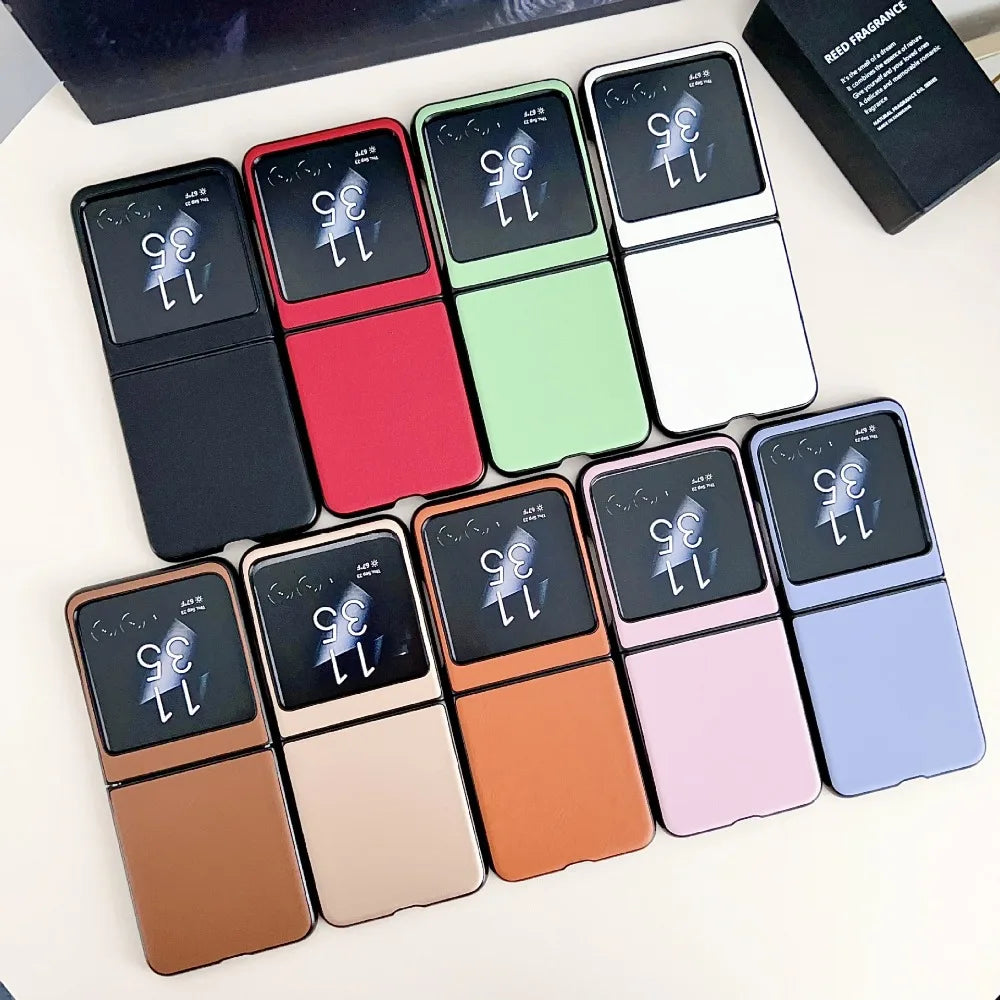 Moto Razr 50 Ultra PU Leather Hard Shell Phone Case for Motorola Razr 50 Ultra Razr 50 2024 Anti Fall Measures Protective Cover