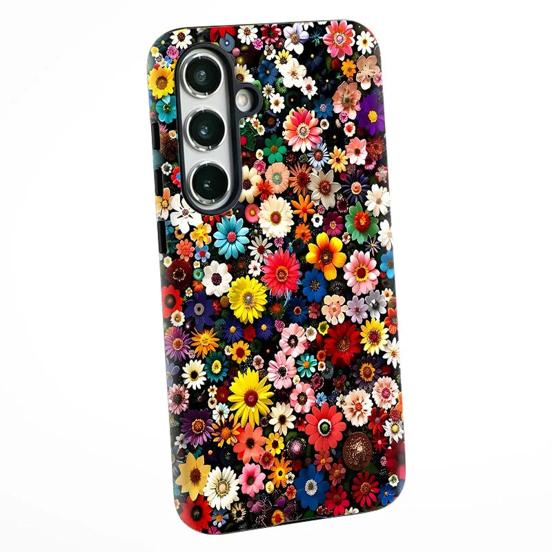 For Samsung S25 S24 S23 S22 S21 Plus Ultra S25 Edge S20 FE A56 A16 15 26 36 Colorful Floral 2 IN 1 Film shell Phone Case Cover