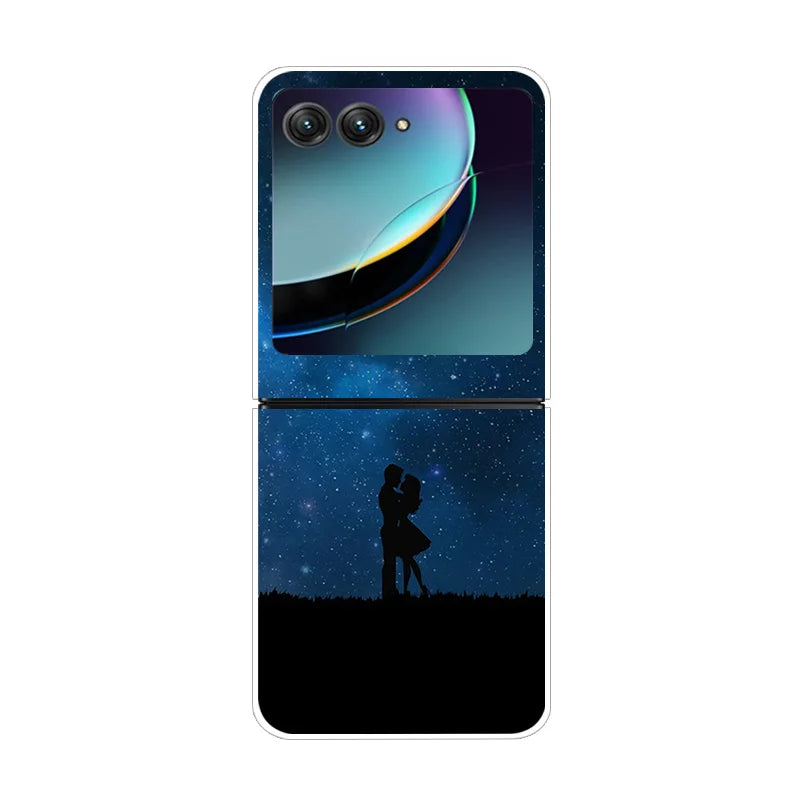 For Moto Razr40 Ultra 5G Case Plastic Wolf Lion Marble PC Hard Back Covers for Motorola Razr 40 Ultra Razr+ Razr4 2023 Capa