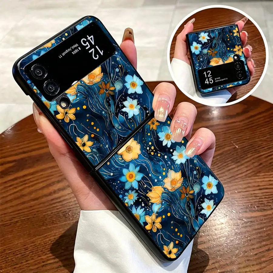Phone Cover Case for Samsung Galaxy Z Flip 7 6 5 4 3 Z Fold 7 6 5 4 3 Beautiful Flowers