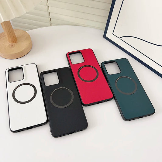 For Motorola Edge 60S Magsafe PU Leather Wireless Charging Protective Back Case Moto Edge 40 50 Neo Coques Moto Edge 60 Stylus