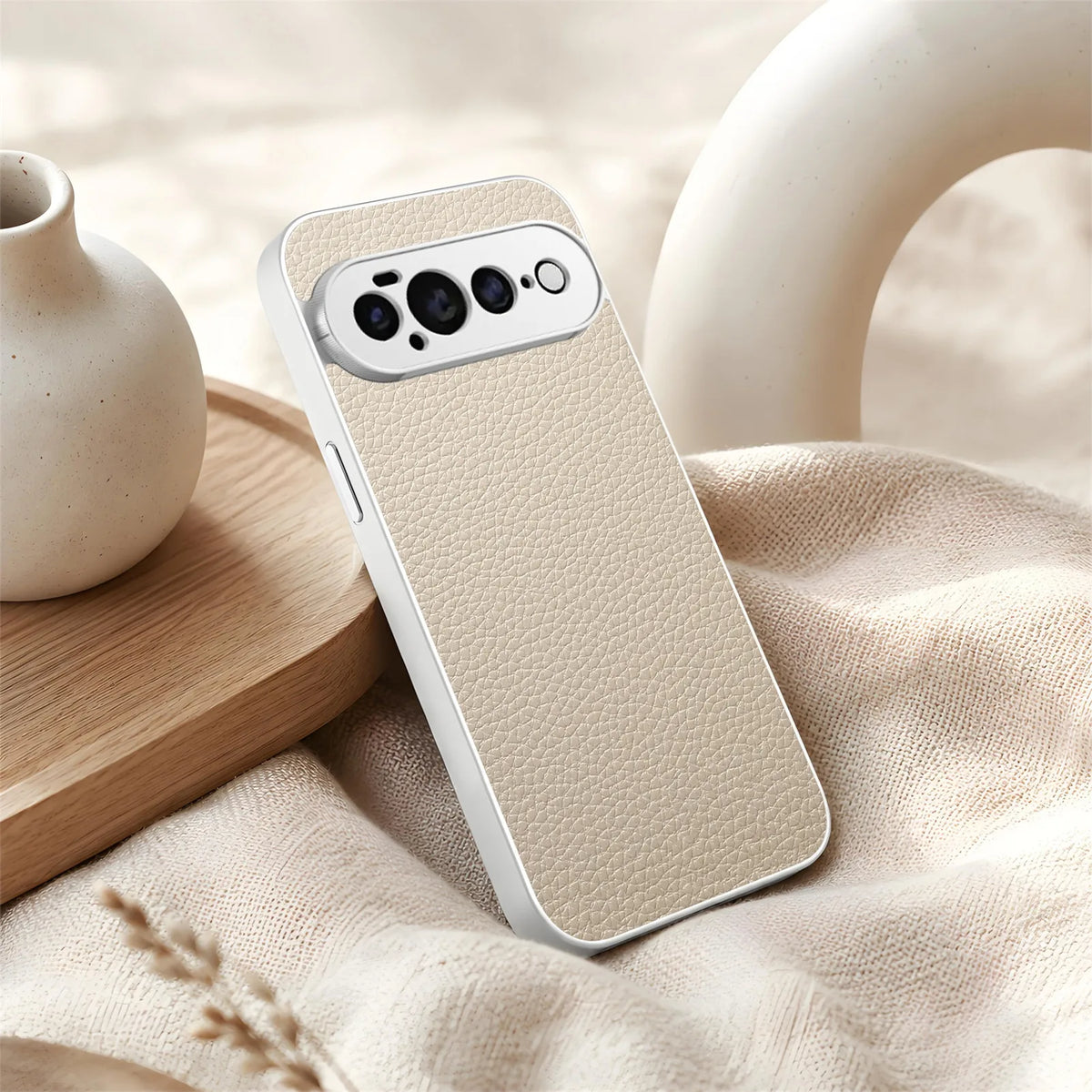 Business Luxury Lychee Texture PU Leather Caase for Google Pixel 11Pro XL 10 9 Pro 10A 9A 5G Plating Frame Shockproof Back Cover