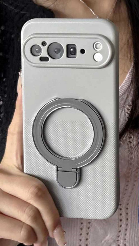 Polka Dot Silicone Holder Stand Ring Phone Case for Google Pixel 10 6 7 8 9 10 Pro 10A 9A 8A 7A 6A Pixel 9 Pro XL 5G Soft Cover