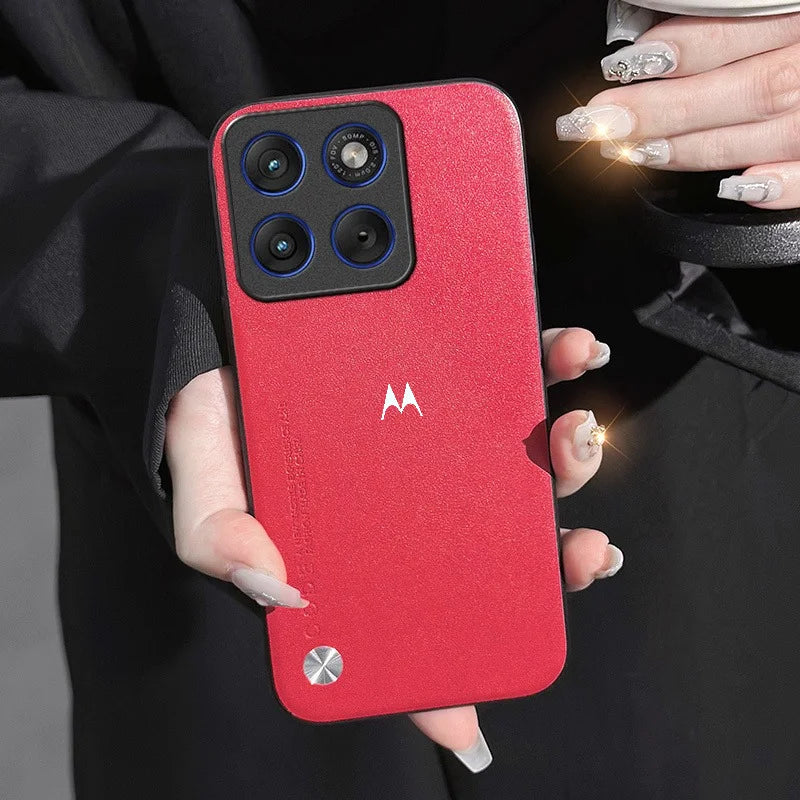 Luxury Plain PU Leather Phone Case for Moto Signature Edge 70 Pro Fusion + 60 50 Neo G87 G77 G67 G57 G47 G37 G17 G86 Power Cover