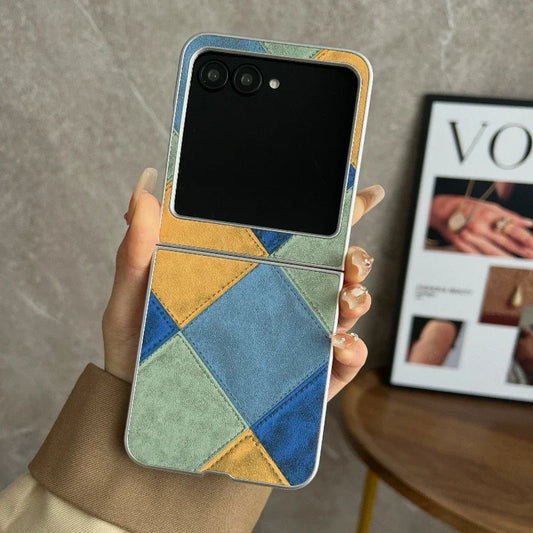 Fashion Retro Leather Case for Motorola Razr 50 Ultra Moto Razr50 5G 2-piece Set Protection Plain Anti-Scratch Lightweight Cover