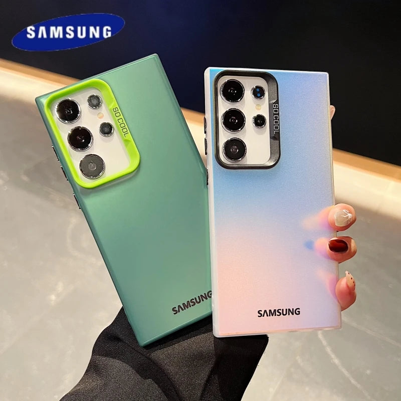 Matte Laser Case For Samsung Galaxy S25 S24 Ultra S23 S22 S21 Plus S20 FE Note 20 A54 A34 A14 A73 A53 A52 A71 Shockproof Cover