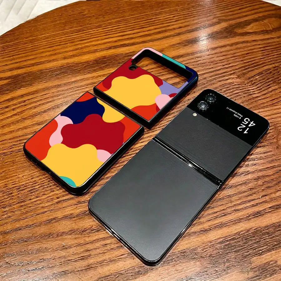 Phone Cover Case for Samsung Galaxy Z Fold 7 6 5 4 3 Z Flip 7 6 5 4 3 Colorful Texture Pattern