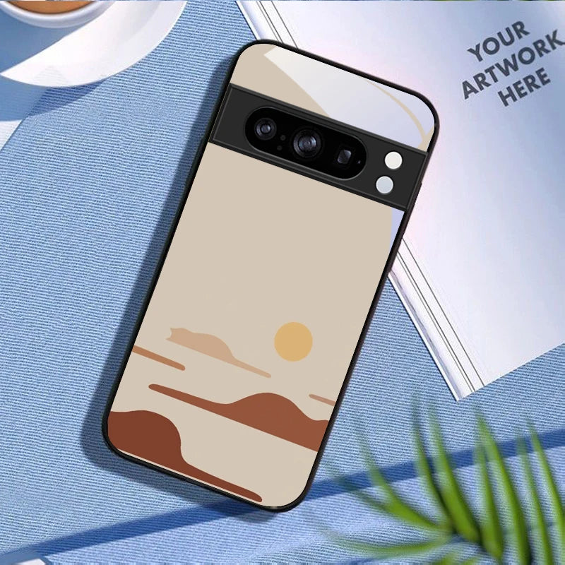 Richu Mountain For Google Pixel 8 P Ixel 7 Pi Xel 7A Pix El 8A G Oogle 9 9A 9Pro Pixe L 9Pr O XL Black Glass Phone Case