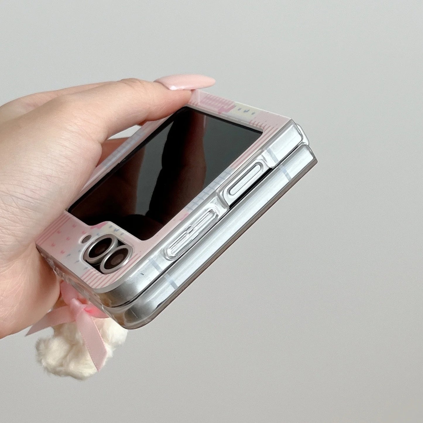 Lovely Flower Phone Case For Samsung Galaxy Z Flip 7 Plush Rabbit Cover Funda For Samsung Z Flip 6 flip5 4 Protective Back Cases