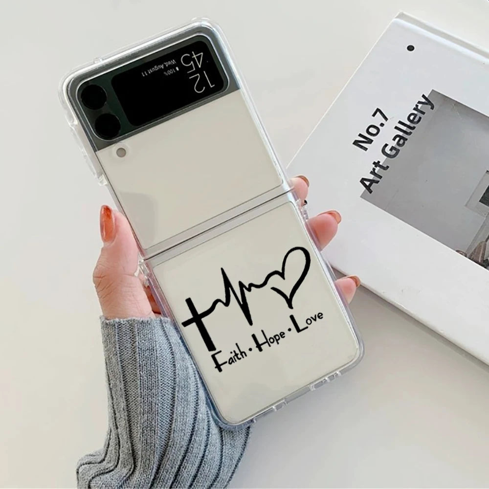 Faith Christian Religious Jesus Phone Case for Samsung Galaxy Z Flip 6 7 5 ZFlip 5 Hard Cover for Samsung ZFlip4 ZFlip3 Fundas