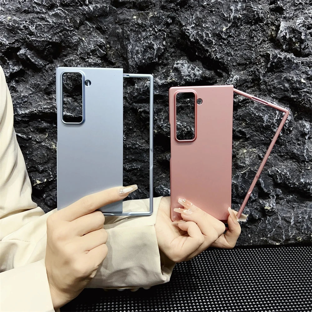 Luxury Matte Solid Camera Protect Bumper Case For Samsung Galaxy W25 Z Fold SE New Solid Candy Color Skin Feeling Back Cover