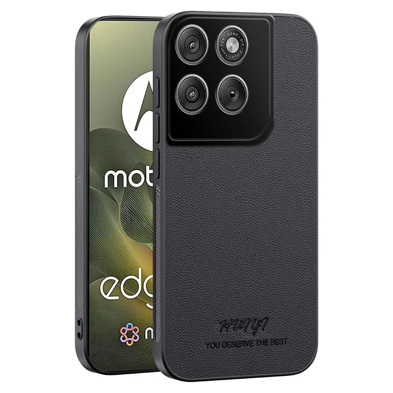 For Motorola Moto Edge 70 X70 Air Case New Business Plain Leather Magnetic PC Anti-drop Cover For MOTO X70 Air Shockproof Funda