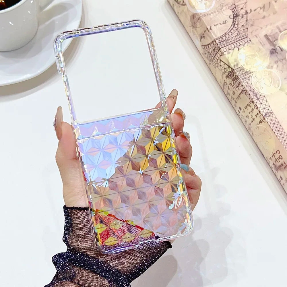 For Motorola Razr 40 Ultra Moto 40Ultra 2023 Case Fashion Rainbow Laser Transparent Shockproof Protective Hard Cover Accessories