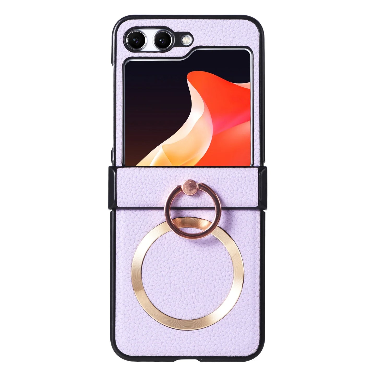 Grain Of Cloth Diamond Ring Bracket Case for Samsung Galaxy Z Flip 3 4 5 6 7 ZFlip 7 Flip 7FE Finger Ring Magnetic Stand Cover