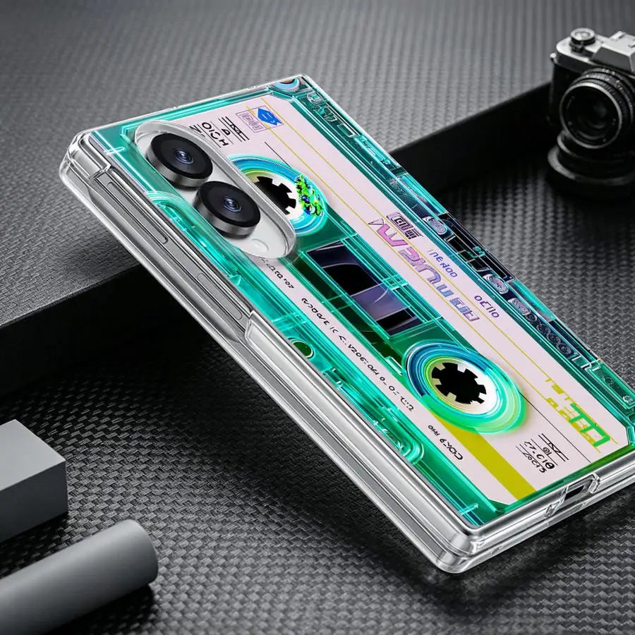 Cyber Transparent Cassette Case for Samsung Galaxy Z Fold 8 ZFold 8 PC Hard Luxury ZFold8 Transparent Phone Cover