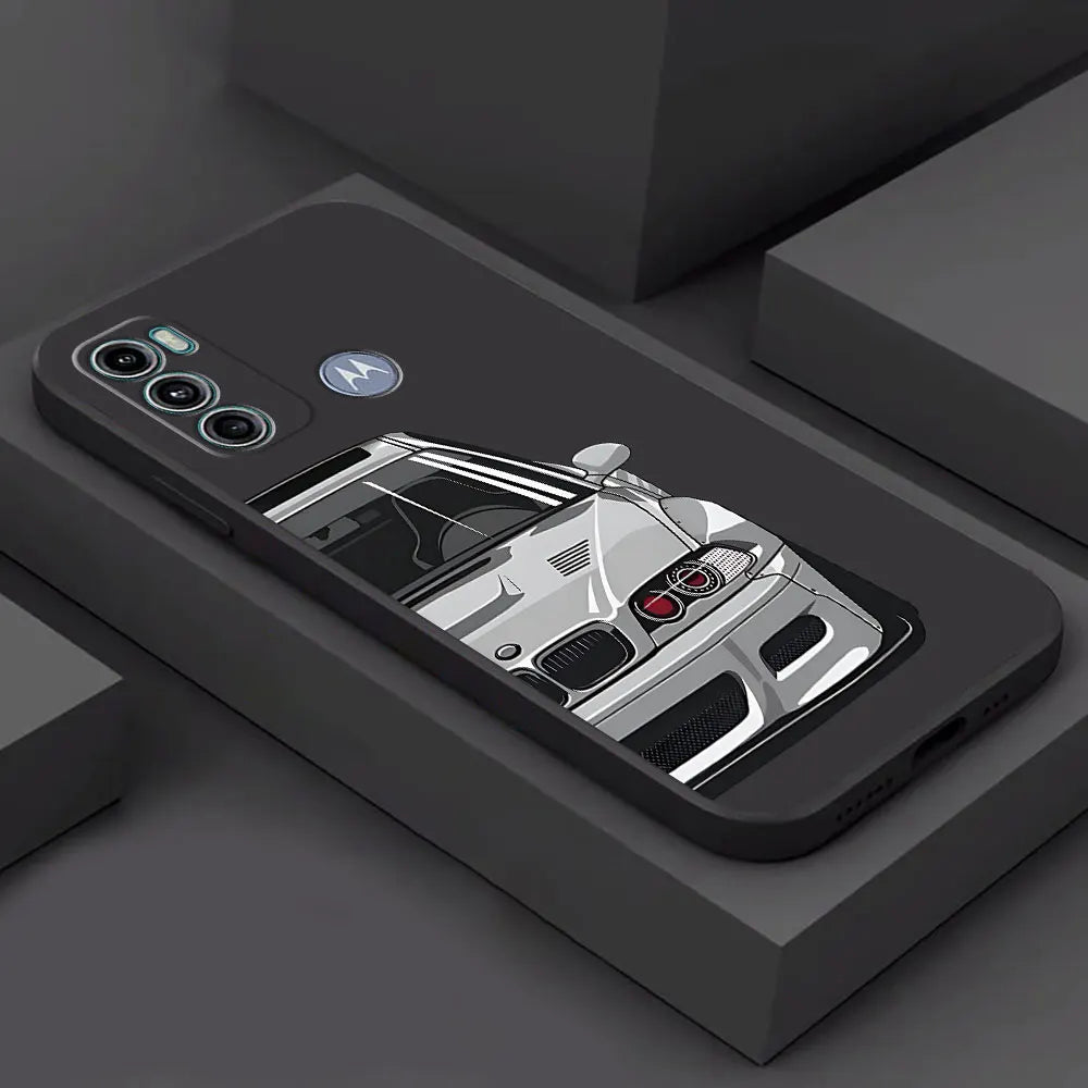 Black Soft Case for Motorola Moto G31 G71 G72 G73 G60s G22 G30 G32 G51 G52 G53 G60 G50 Armor Sports Car Tokyo JDM Cover