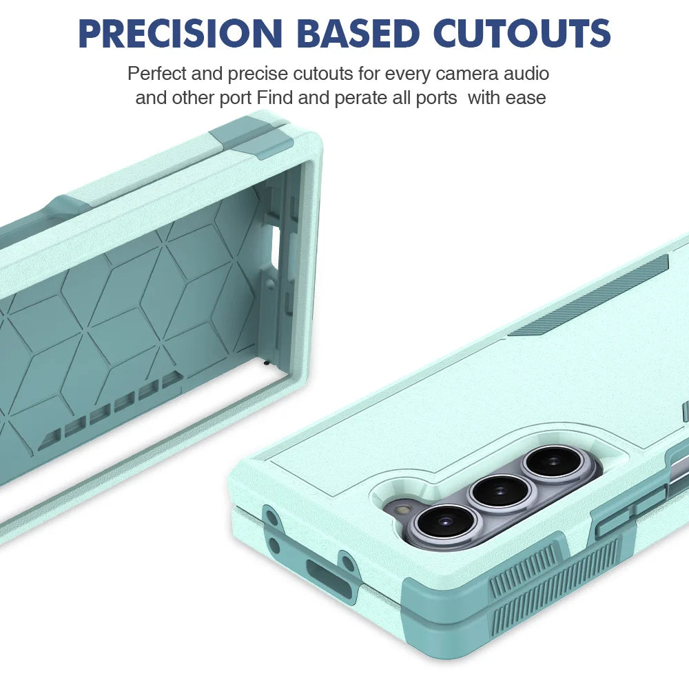 Military Shockproof Armour Phone Case for Samsung Z Fold 7 6 5 4 Fold6 Fold4 ZFold6 ZFold4 Double Layer Protective Back Cover