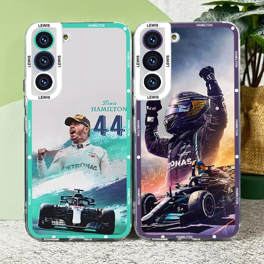 F1 Racing Lewis Hamilton 44 Phone Case Transparent For Samsung S23 Ultra S22 S21 S20 Fe Galaxy A13 A52 A53 A32 A31 A51 A22 Cover