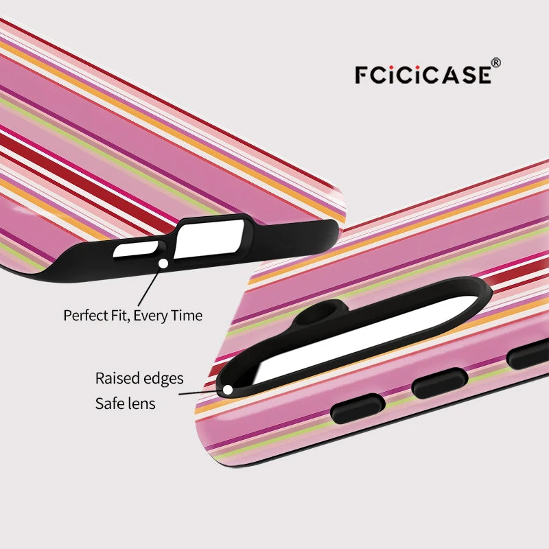 Fcicicase Colorful Lines Pattern Phone Case For Samsung Galaxy A36 A26 A 26 5G A16 A56 Shockproof Matte Silicone Acrylic Cover