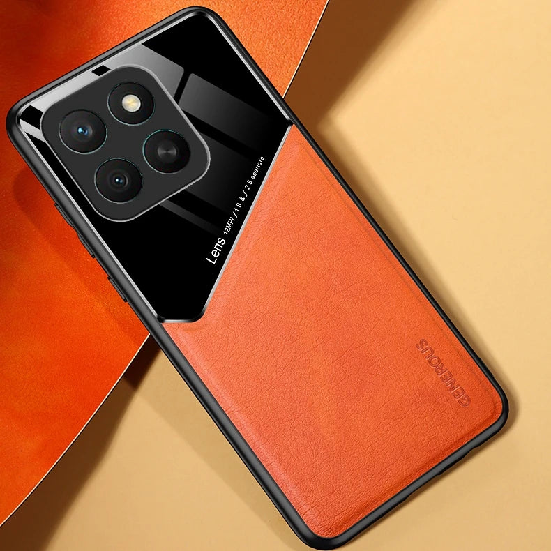 Leather Texture Phone Case For Motorola Edge 60 Pro Moto Edge 60 Fusion Cover With Magnetic Suction Holder Coque Fundas Capa