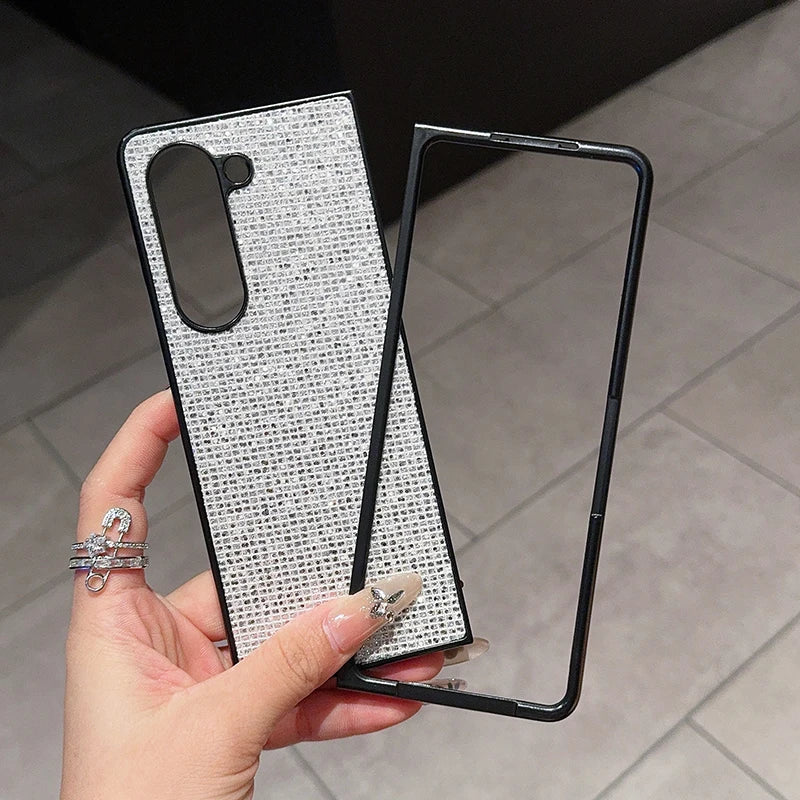 Bling Glitter Sequin Phone Case For Samsung Galaxy Z Fold 6 5 4 3 ZFold 3 5G Back Cover Ultra Thin Hard Plastic Protection Funda