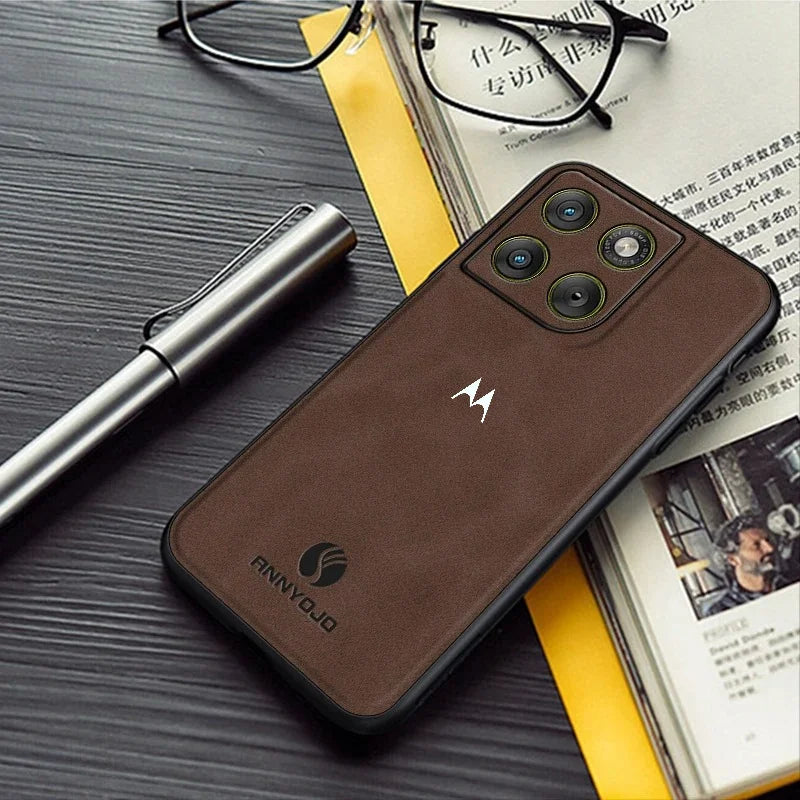 Busienss Retro Sheepskin Magnetic Case for Moto Signature Edge 70 Ultra Fusion+ 60 Pro 50 Ultra G67 G57 G17 Power Protect Cover