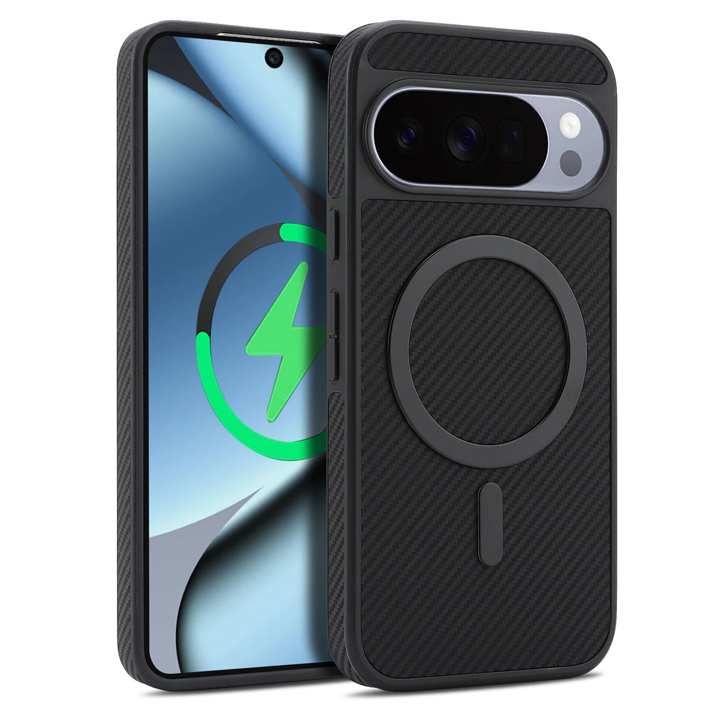 Luxury Carbon Fiber Magnetic Leather Phone Case For Google Pixel 10 Pro Xl 9A 9 Wireless Charging Shockproof Slim Cover