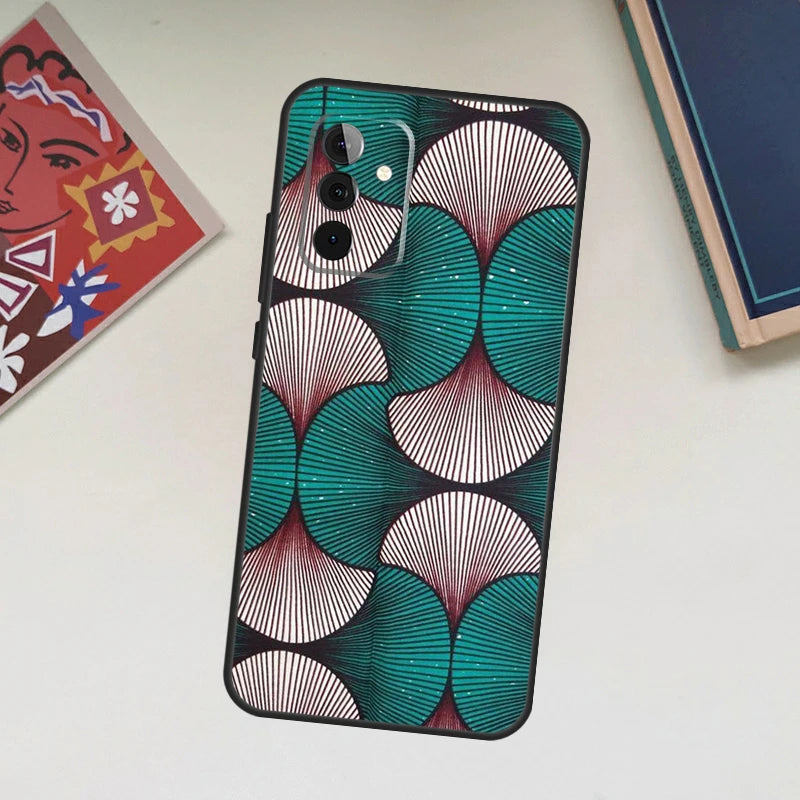 African Wax Fabric Case For Samsung Galaxy A52 A53 A54 A12 A13 A14 A32 A33 A34 A23 A24 A72 A73 A51 A71 A15 A25