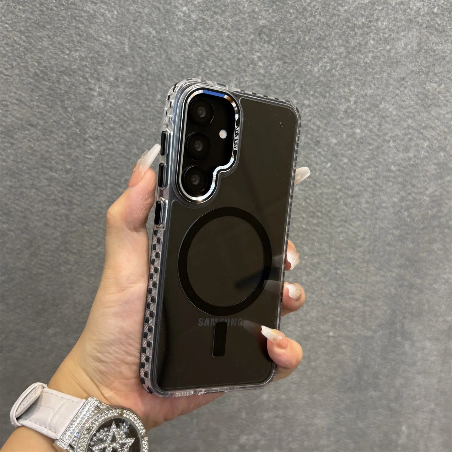 Magnetic for Magsafe Colorful Border Phone Case For Samsung Galaxy S25 S24 Plus S23 S22 Ultra S25Ultra Slim Transparent Cover