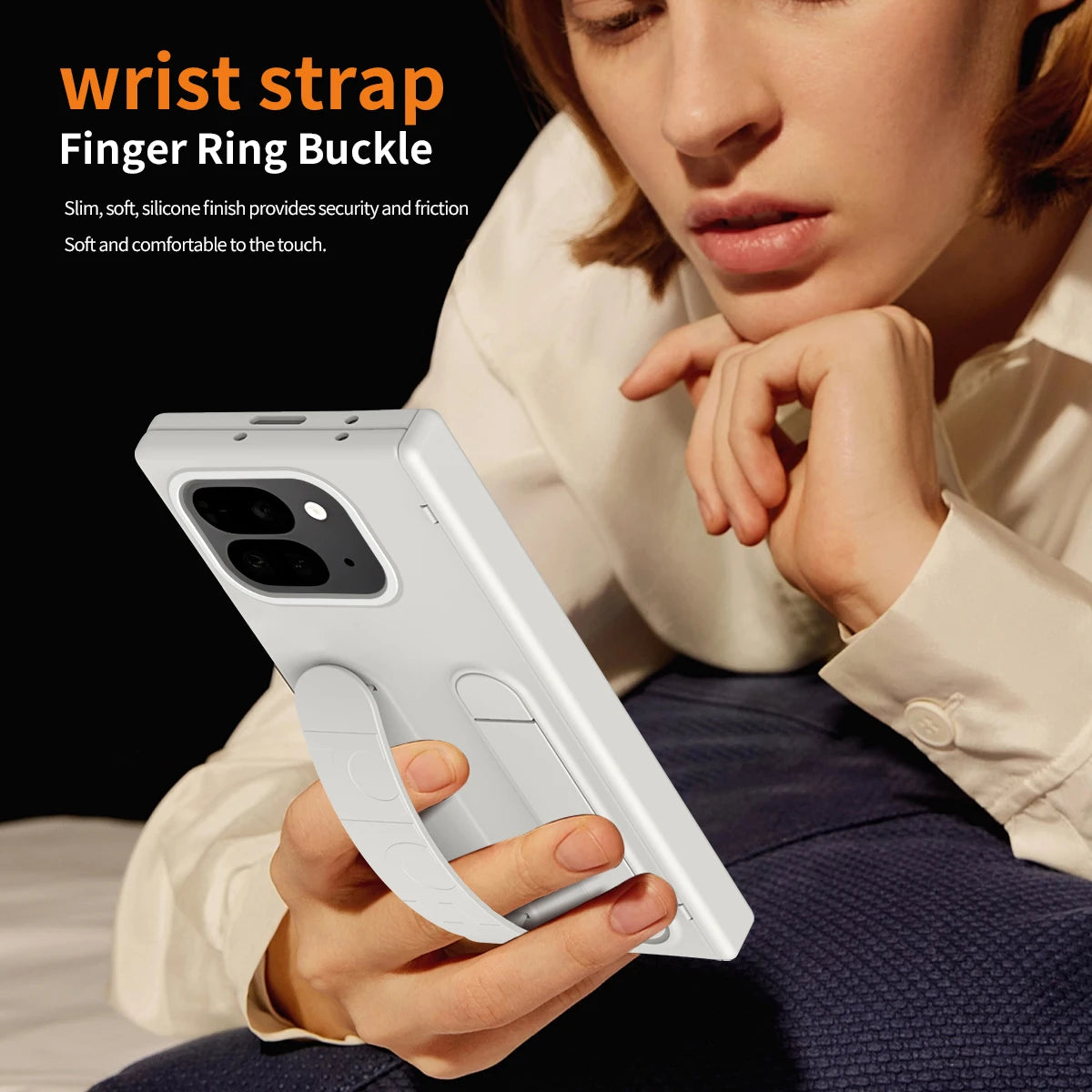 For Google Pixel 9 Pro Fold Swivel 180° Folding Wristband * Stand * Hinge 3-in-1 Full Lens Protection Drop Resistant Phone Case