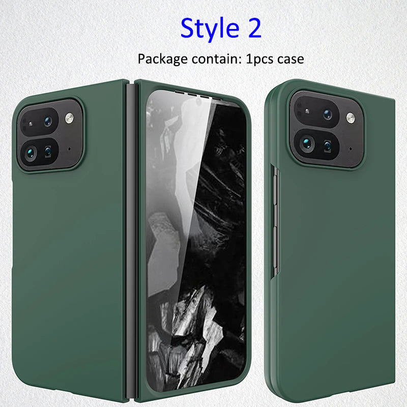 Spring Rotating Hinge Folding Matte Plastic Phone Case For Google Pixel 9 Pro Fold Matt Finish Shell