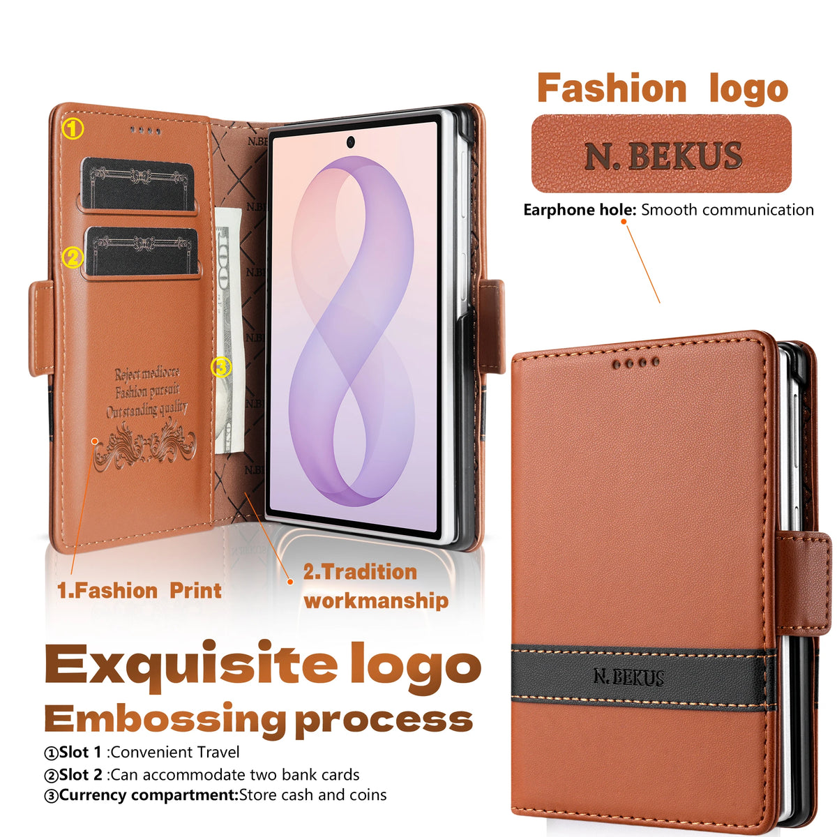 Luxury Business Splice Flip Cards Solt Wallet Leather Case for Samsung Galaxy Z Fold8 Fold 8 Wide Shockproof Book Stand Cover