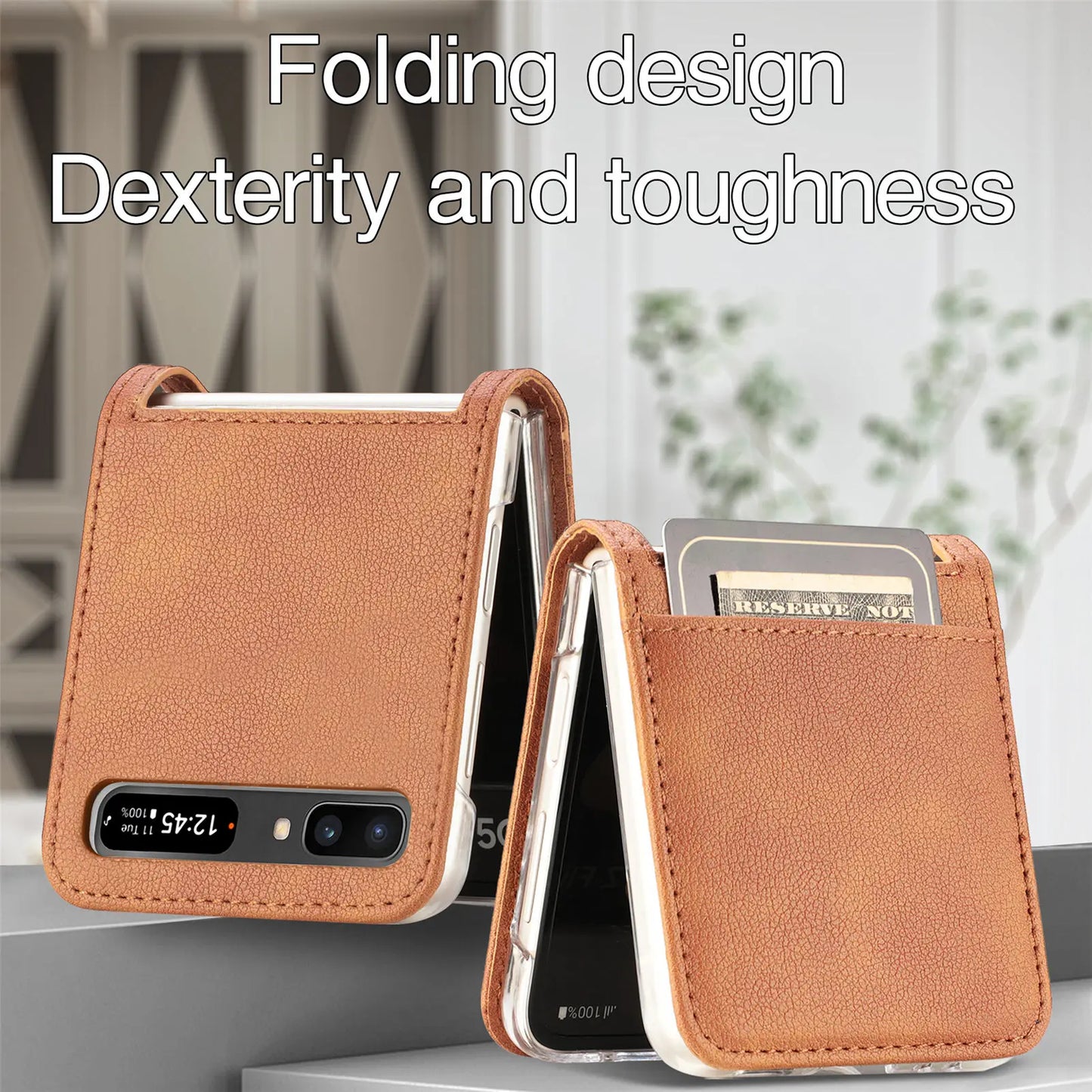 for Samsung Z Flip 7 2 6 5 4 3 flip7 Flip6 Flip5 Flip4 Leather Case for Samsung Galaxy Z Flip2 5G Flip 1 2 Card Slot Accessories