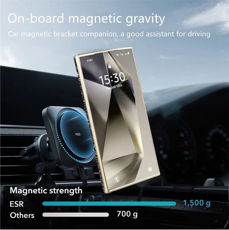 For Samsung Galaxy S24 S25 Ultra S25 Plus Electroplated Flash Powder Magsafe Phone Cas Fall Prevention Wireless Charging Cover