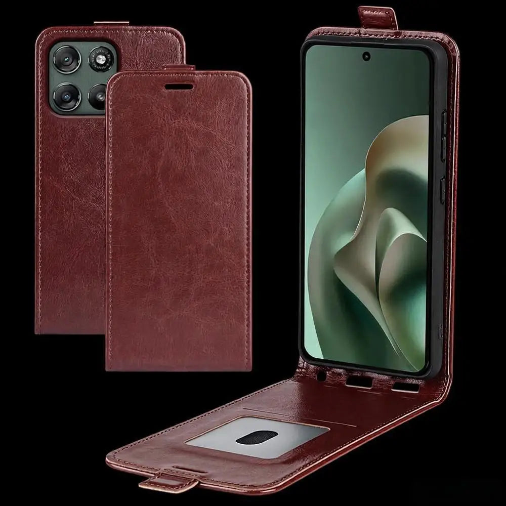 Vertical Flip Leather Cover Case For Motorola G77 G67 G86 Power G57 G06 Edge 70 60 50 Fusion Pro G Play 5G Signature Phone Case