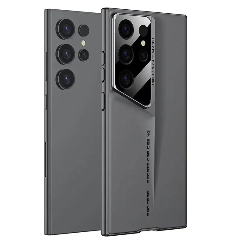 Matte Ultra Thin Blade Mecha PC Hard Phone Case for Samsung Galaxy S25 S24 S23 S22 Ultra S24FE Lens Protection Shockproof Cover