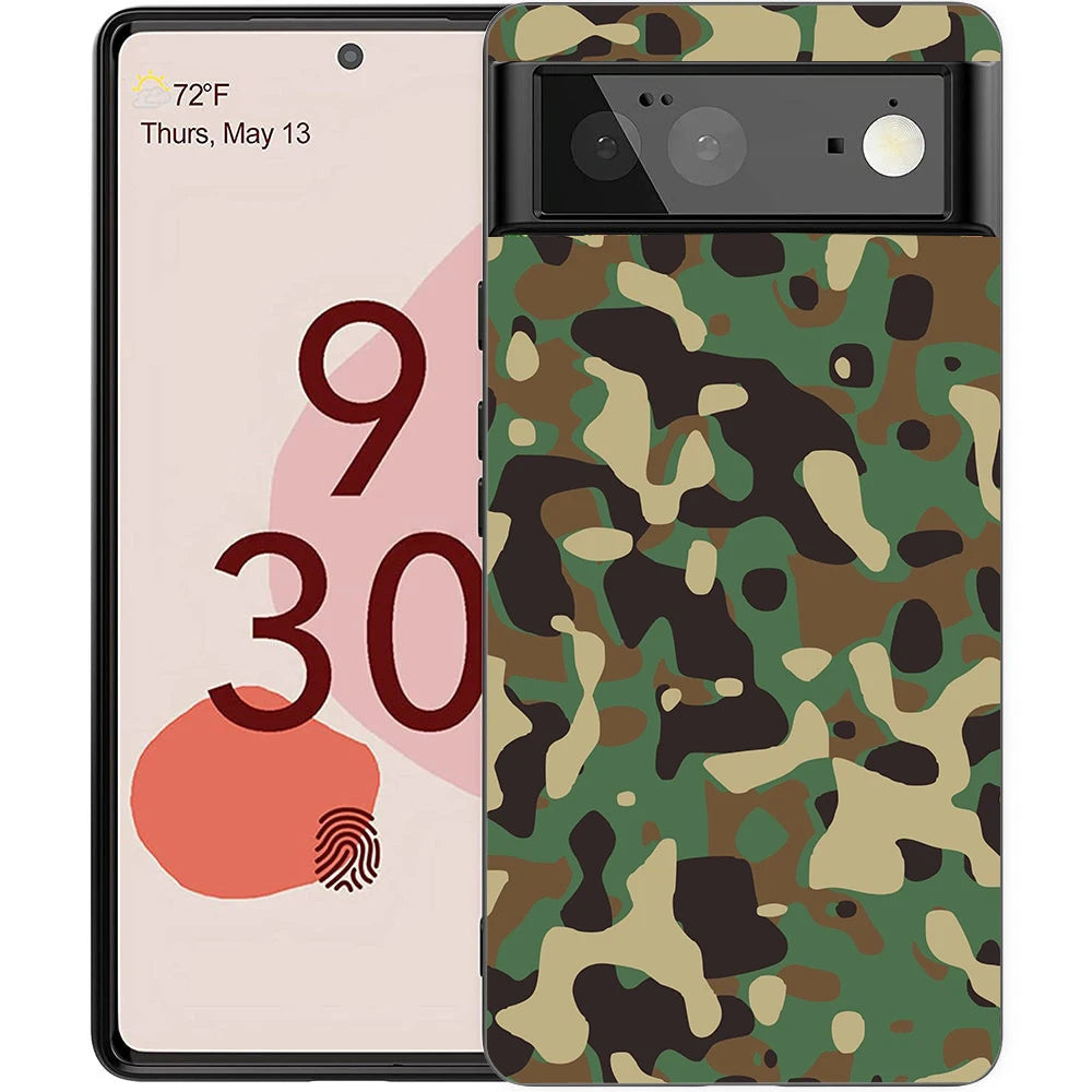 Camouflage Camo Phone Case Cover for Google Pixel 8 7 6 7A 6A Pro 5G Shockproof Silicone Soft 9 Pro XL 8 Pro 5G Shell Coque Bags