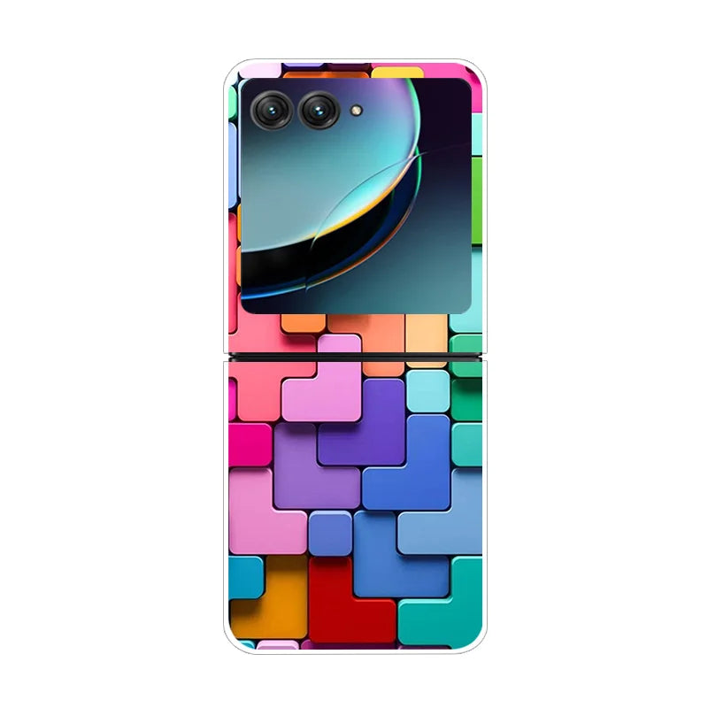 For Motorola Razr 40 Ultra Phone Case Flower Painted Clear Plastic PC Hard Back Cover For Moto Razr 40 Ultra Case 40Ultra 6.9"