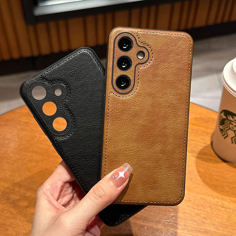 Soft Leather Phone Case for Samsung Galaxy S25 S24 S23 Ultra S22 Ultra Cases for Samsung Galaxy S24 Plus Shockproof Back Cover