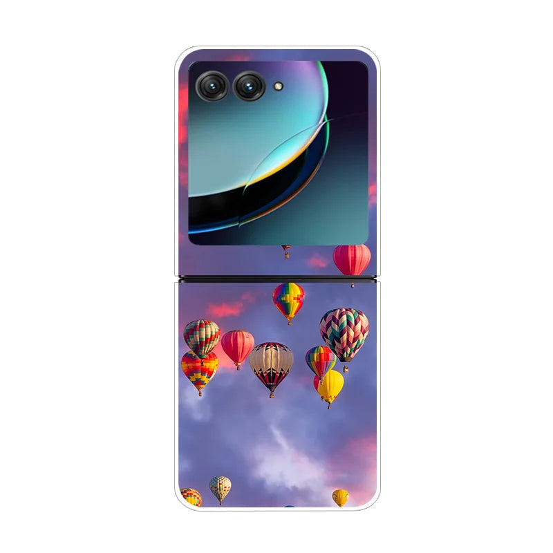 For Motorola Razr 40 Ultra Phone Case Flower Painted Clear Plastic PC Hard Back Cover For Moto Razr 40 Ultra Case 40Ultra 6.9"